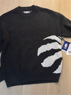 NBA Black Crewneck Sweater with White Claw Accent